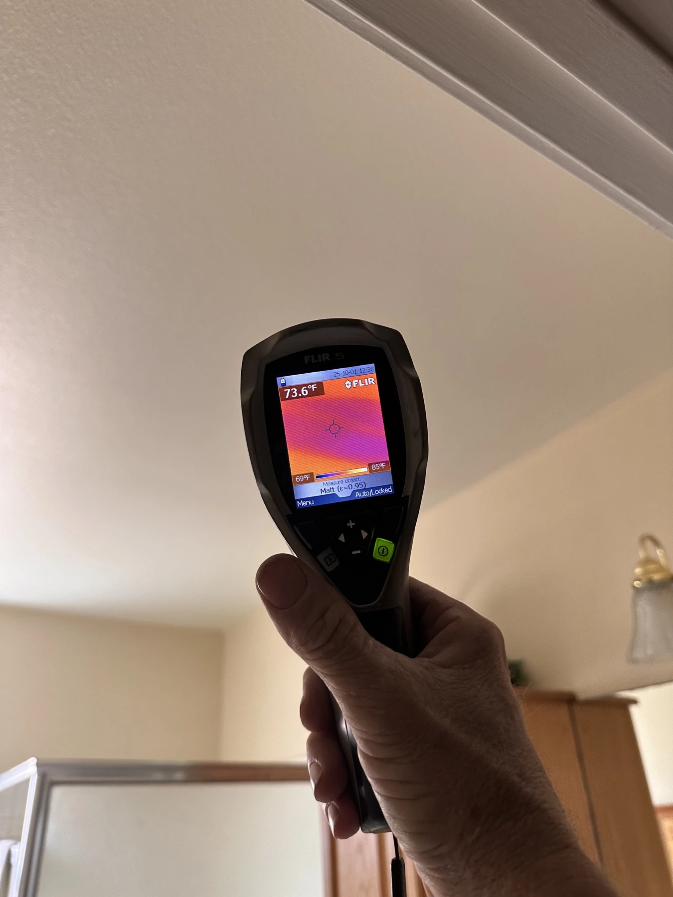 Thermal imaging camera used during a plumbing inspection
