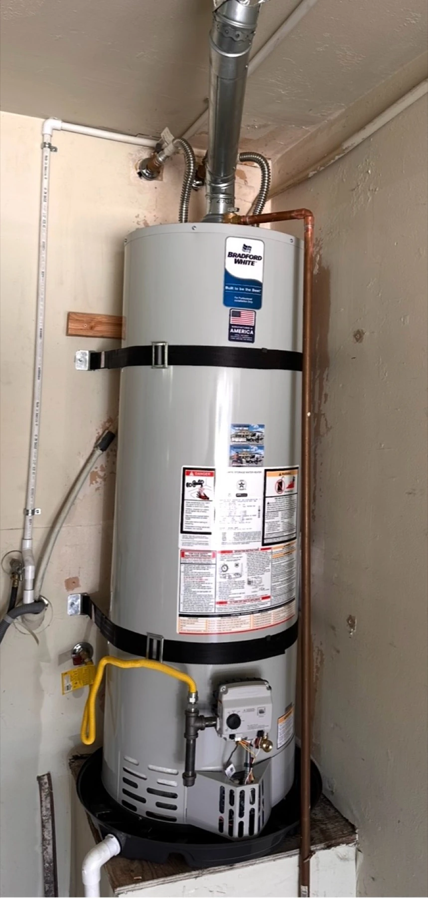 Complete Bradford White water heater installed by Mulhearn Plumbing